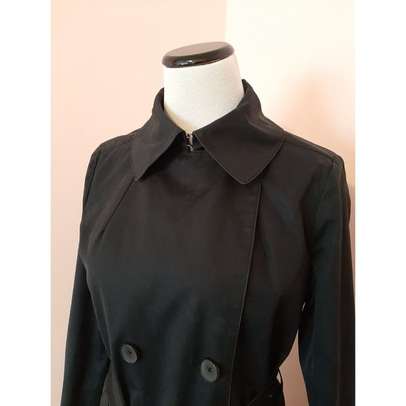 Everlane Women's Drape Trench Coat XS Black Belted - Picture 3 of 10